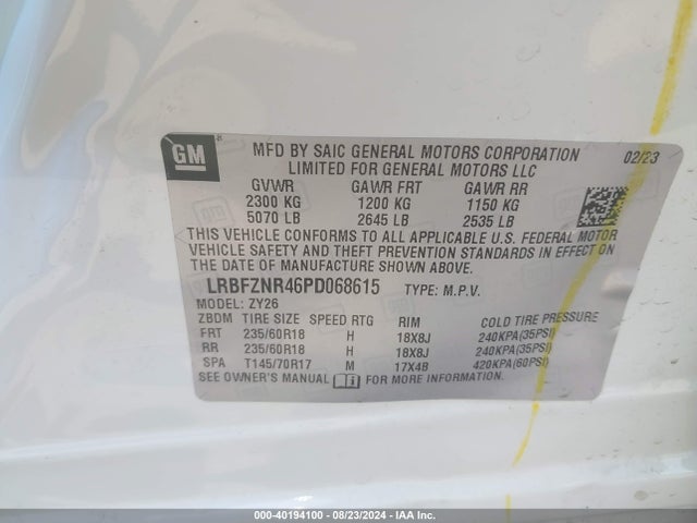 LRBFZNR46PD068615 Buick Envision Essence Fwd