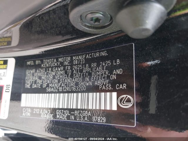 58ADZ1B12RU163200 Lexus ES 350