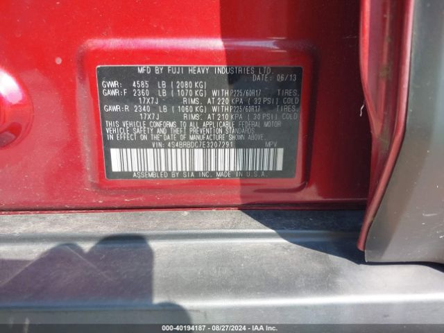 4S4BRBDC7E3207291 Subaru Outback 2.5i Premium