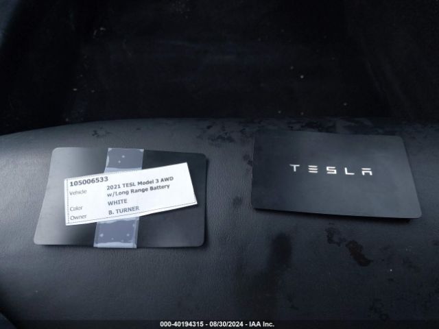 5YJ3E1EB0MF015510 Tesla Model 3 Long Range Dual Motor All-wheel Drive