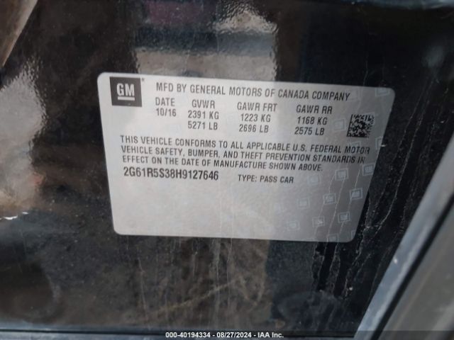 2G61R5S38H9127646 Cadillac Xts Premium Luxury