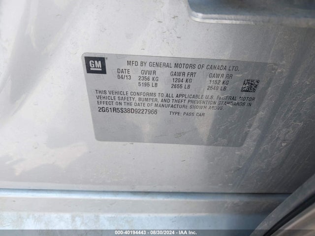 2013 CADILLAC XTS 2G61R5S38D9227966 Photo 8