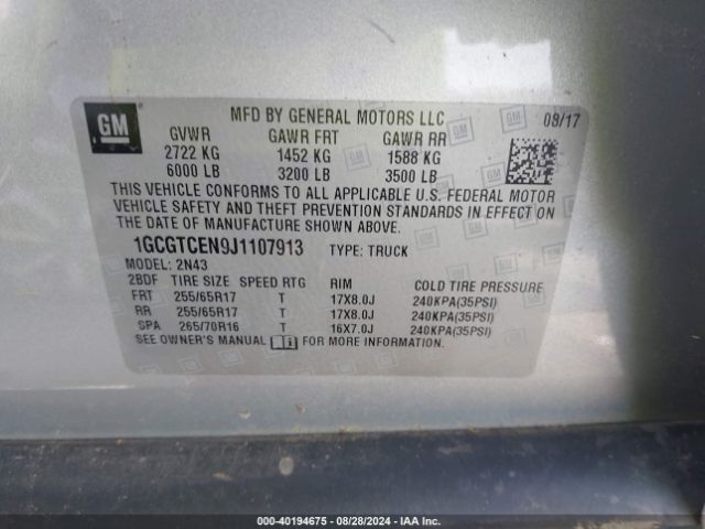 1GCGTCEN9J1107913 Chevrolet Colorado Lt
