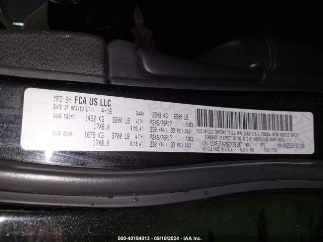 1C4RJFAG9GC438107 Jeep Grand Cherokee Laredo