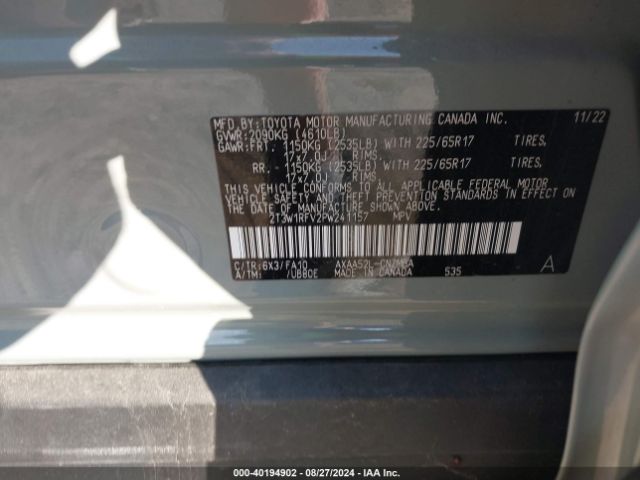 2T3W1RFV2PW241157 Toyota Rav4 Xle