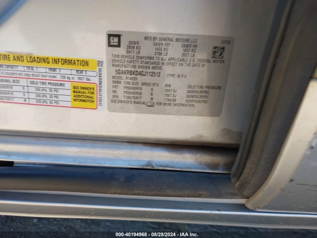 5GAKRBKD4GJ112512 Buick Enclave Leather