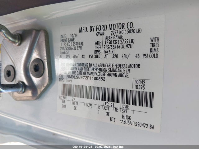 Ford Transit Connect Xl 2015 NM0LS6E72F1180582 Image 9