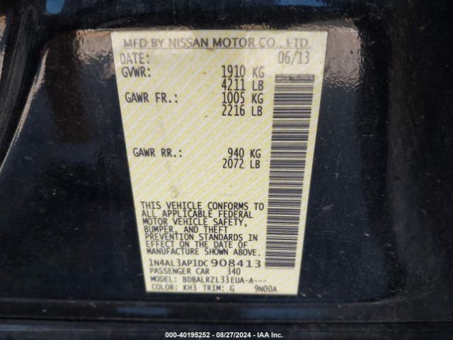 2013 NISSAN ALTIMA 1N4AL3AP1DC908413 Photo 8