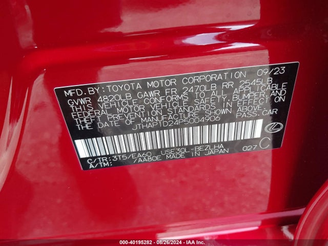 JTHAP1D24P5004906 Lexus Is 500 F Sport Performance Premium