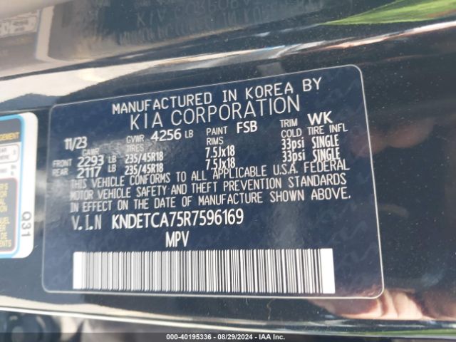 KNDETCA75R7596169 KIA Seltos Sx Turbo