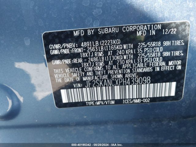 JF2SKANCXPH439098 Subaru Forester Limited
