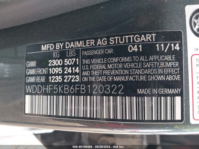 Mercedes-Benz E 350 2015 WDDHF5KB6FB120322 Image 9