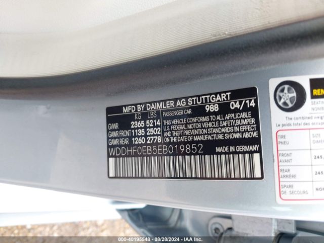 WDDHF0EB5EB019852 Mercedes-Benz E 250 Bluetec