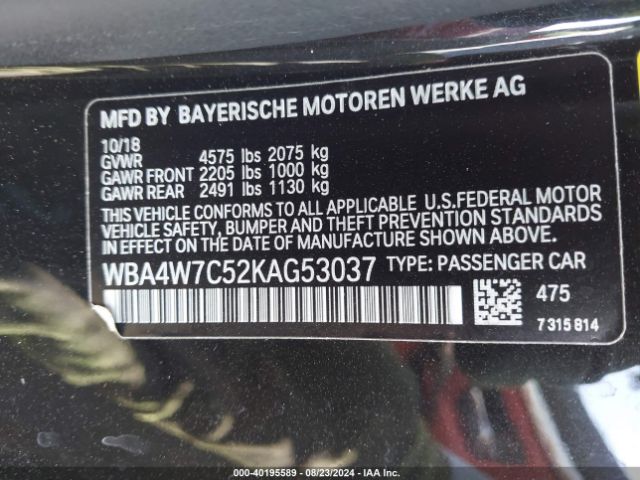 WBA4W7C52KAG53037 BMW 440I