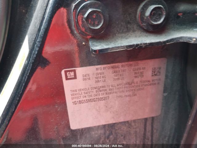 1G1BG5SM2G7305267 Chevrolet Cruze Premier Auto