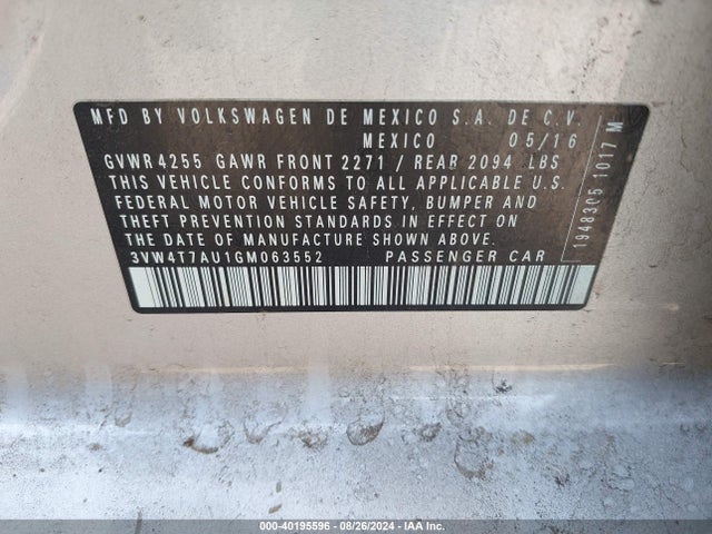 3VW4T7AU1GM063552 Volkswagen Golf Gti S 4-door