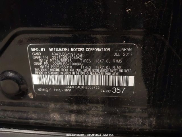 JA4AR3AUXHZ068725 Mitsubishi Outlander Sport 2.0 Le