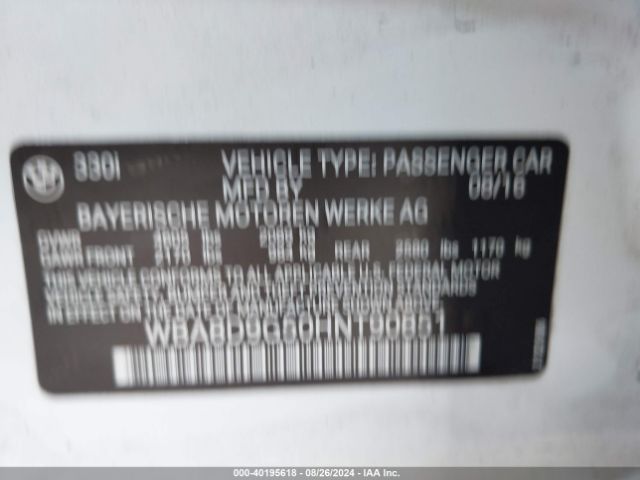 WBA8D9G50HNT90851 BMW 330i Xdrive