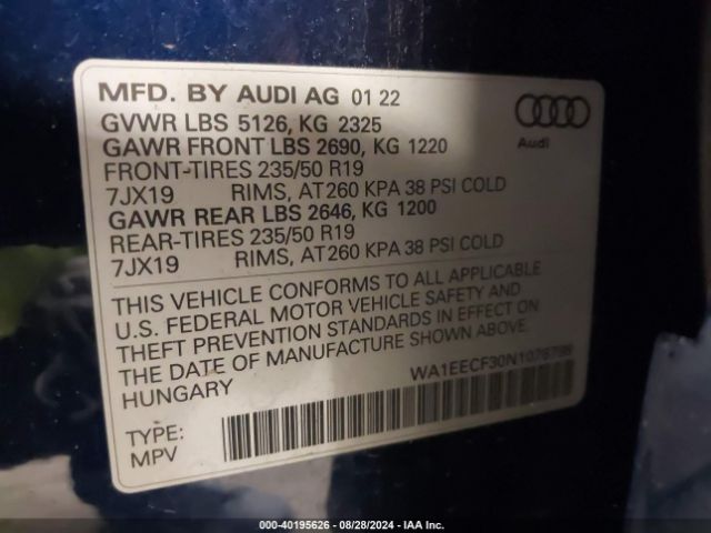 2022 AUDI Q3 WA1EECF30N1078798 Photo 8