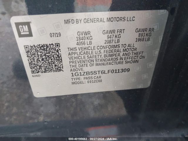 1G1ZB5ST6LF011309 Chevrolet Malibu Fwd Ls