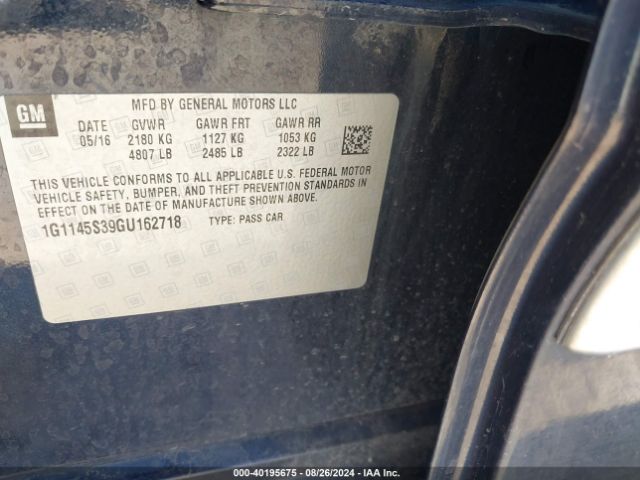1G1145S39GU162718 Chevrolet IMPALA 2LZ