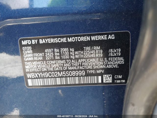 WBXYH9C02M5S08999 BMW X2 Sdrive28i