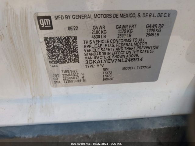 3GKALYEV7NL246914 GMC Terrain Awd At4