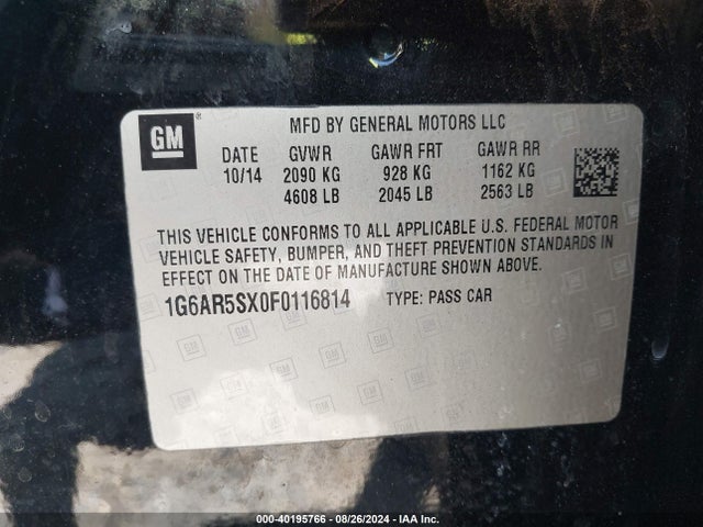 1G6AR5SX0F0116814 Cadillac CTS LUXURY