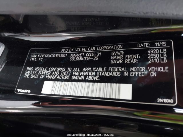 YV1612SK2G1311901 Volvo V60 T5 Premier