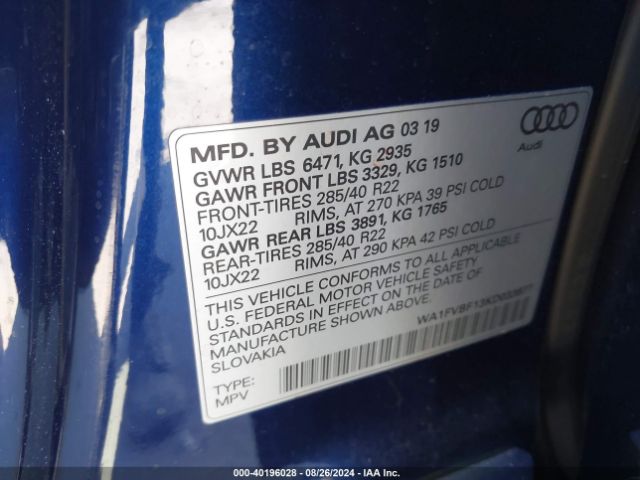 WA1FVBF13KD033877 Audi Q8 55 Premium