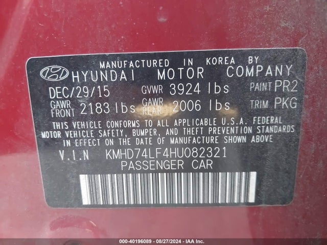 Hyundai ELANTRA SE 2017 KMHD74LF4HU082321 Image 9