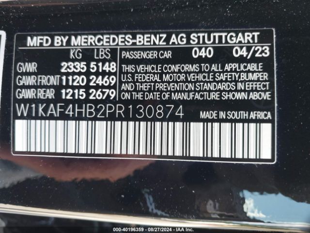 W1KAF4HB2PR130874 Mercedes-Benz C 300 4matic