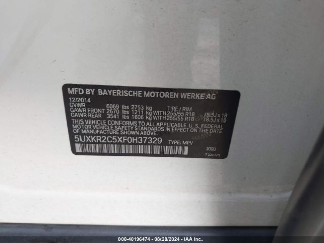 5UXKR2C5XF0H37329 BMW X5 Sdrive35i