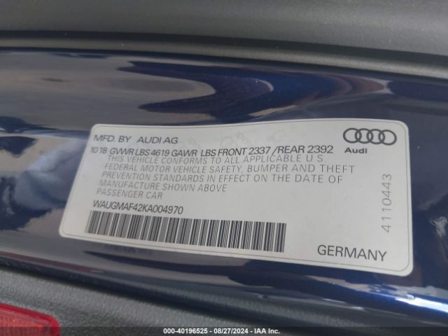 WAUGMAF42KA004970 Audi A4 40 Titanium Premium