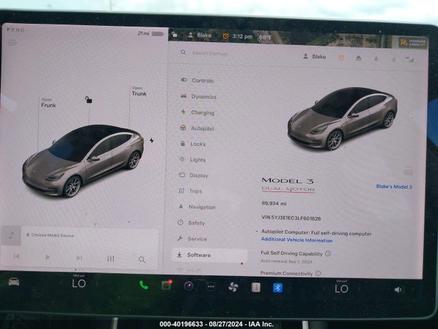 2020 TESLA MODEL 3 5YJ3E1EC3LF601626 Photo 6