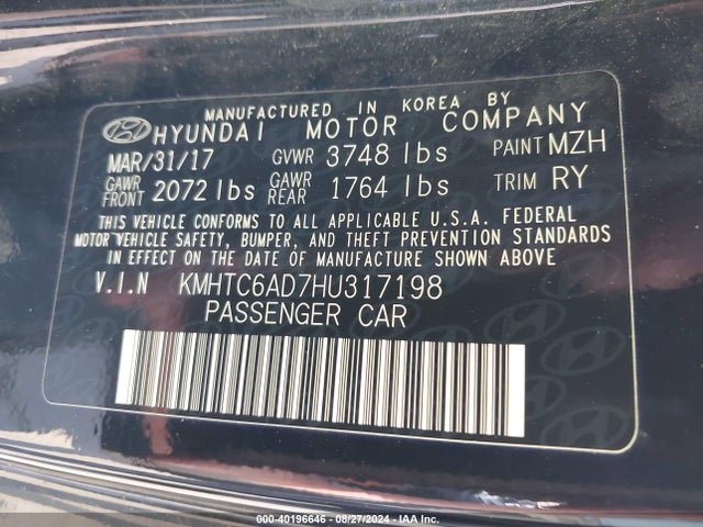Hyundai Veloster Value Edition 2017 KMHTC6AD7HU317198 Image 9