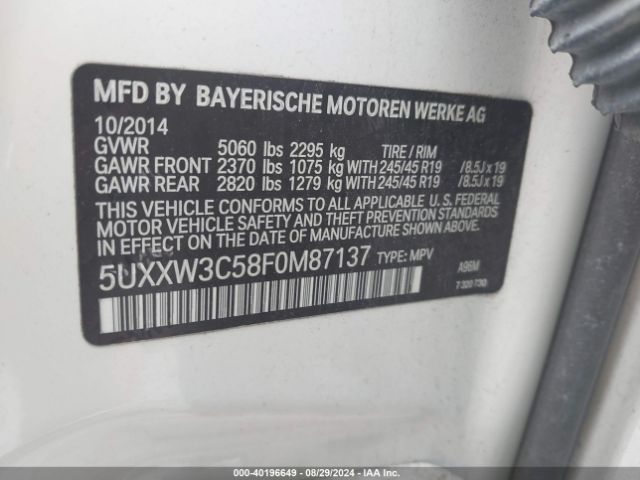 5UXXW3C58F0M87137 BMW X4 Xdrive28i