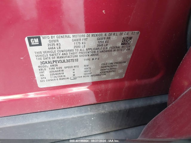 3GKALPEV3JL307518 GMC Terrain Slt