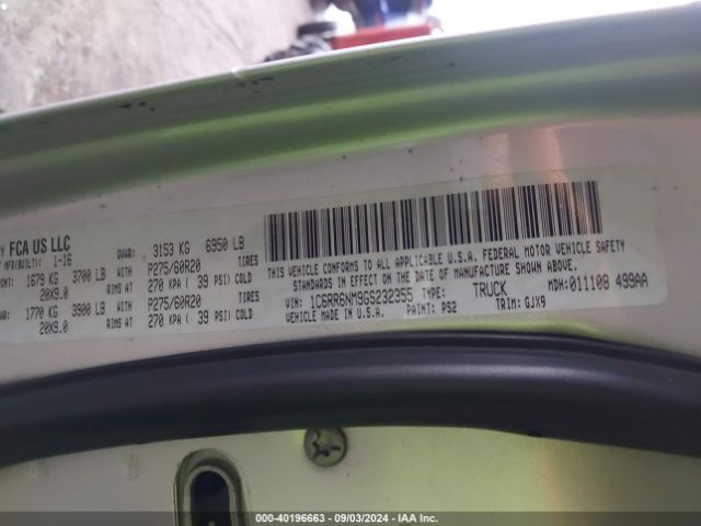 1C6RR6NM9GS232355 RAM 1500 Laramie
