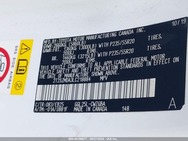 2T2SZMDA3LC218884 Lexus Rx 350 F Sport