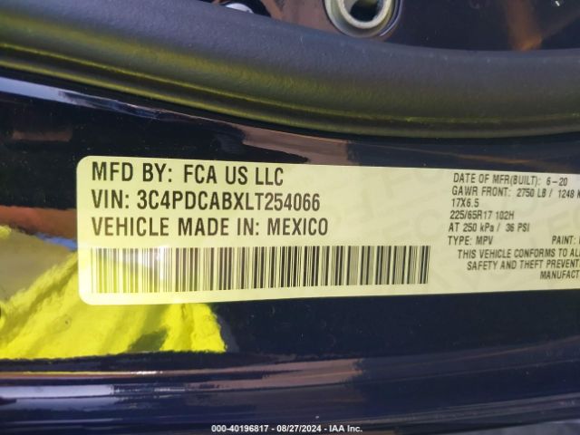 3C4PDCABXLT254066 Dodge Journey Se Value