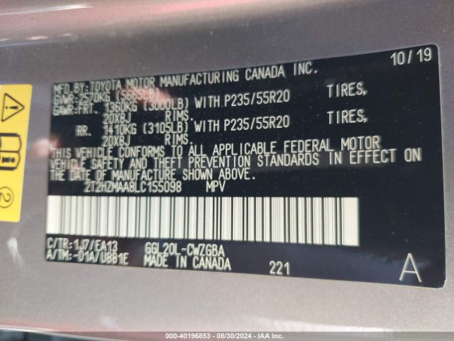 2T2HZMAA8LC155098 Lexus RX 350