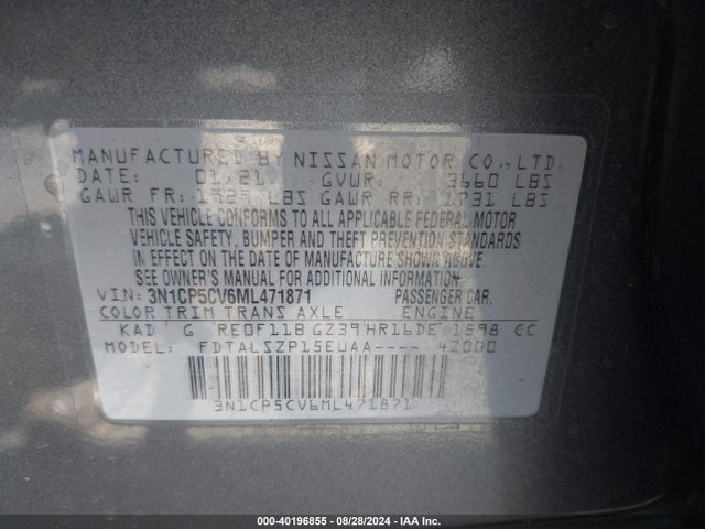 Nissan Kicks Sv Xtronic Cvt 2021 3N1CP5CV6ML471871 Image 9