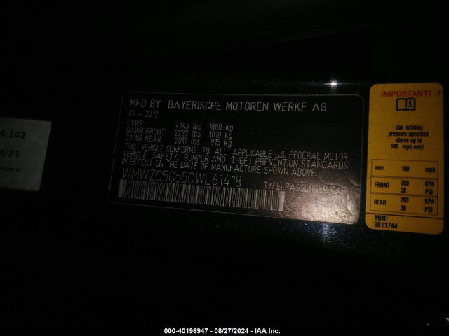 2012 MINI COOPER S COUNTRYMAN WMWZC5C55CWL61418 Photo 8