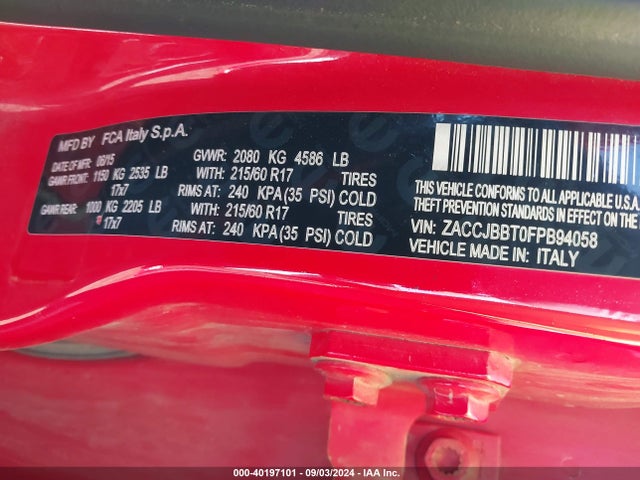 ZACCJBBT0FPB94058 Jeep Renegade Latitude
