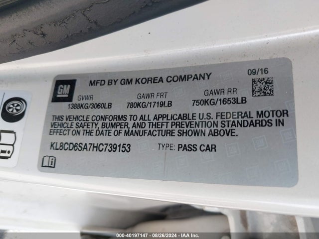 Chevrolet Spark 1lt Cvt 2017 KL8CD6SA7HC739153 Image 9