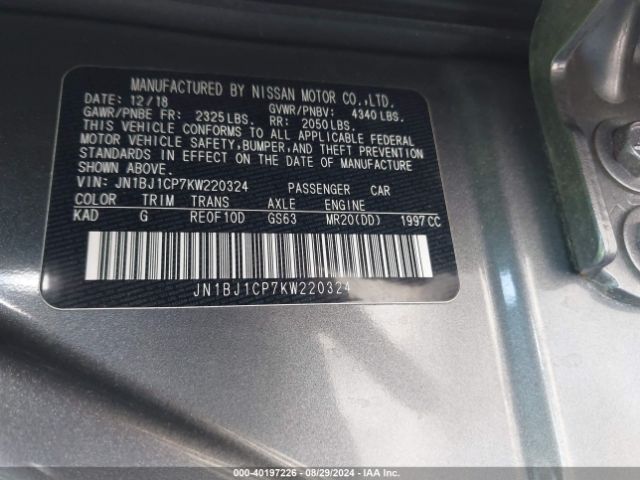 JN1BJ1CP7KW220324 Nissan Rogue Sport Sv