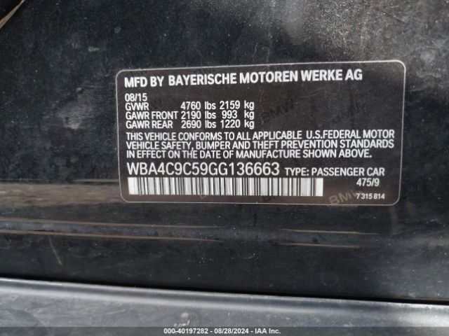 WBA4C9C59GG136663 BMW 428i Gran Coupe Xdrive