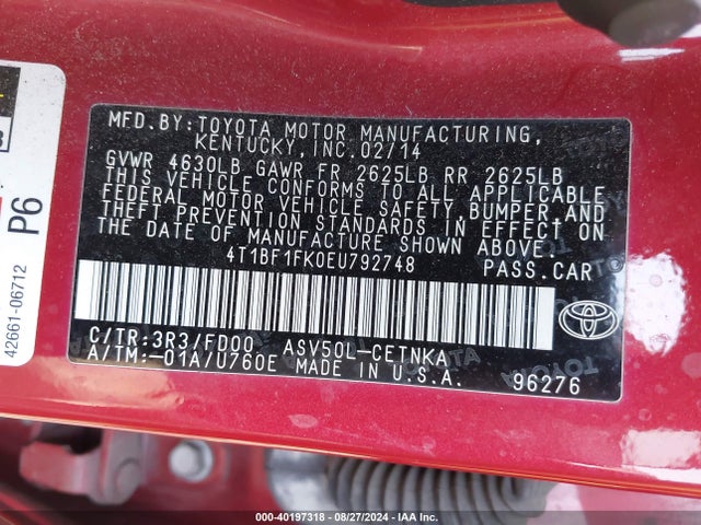 Toyota CAMRY LE 2014 4T1BF1FK0EU792748 Image 9