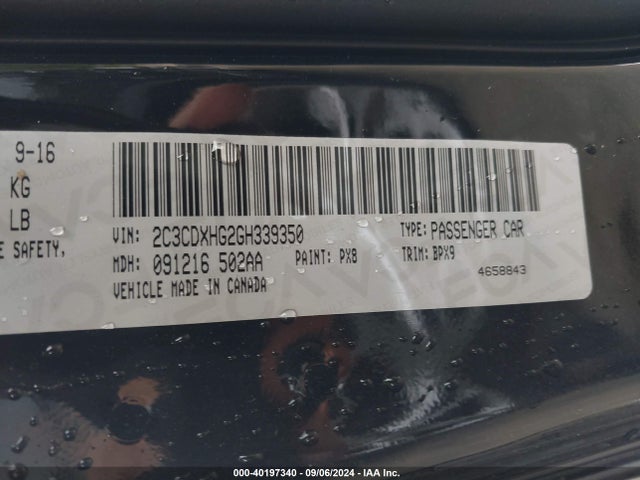 Dodge Charger Sxt 2016 2C3CDXHG2GH339350 Image 9